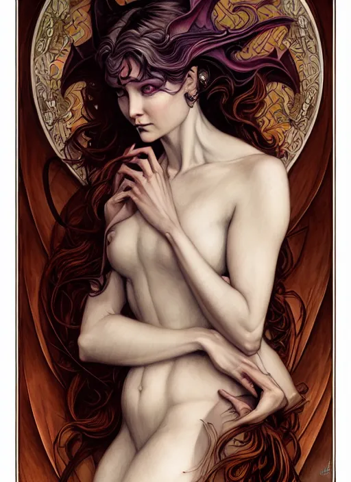 Image similar to an art nouveau, dragon portrait in the style of charlie bowater, and in the style of donato giancola, and in the style of charles dulac. very large, clear, expressive, intelligent eyes. symmetrical, centered, ultrasharp focus, dramatic lighting, photorealistic digital painting, intricate ultra detailed background.