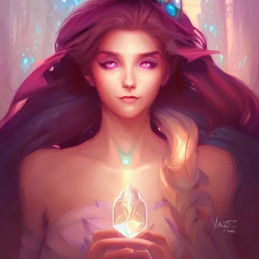 Image similar to a portrait of a beautiful sorceress, art by lois van baarle and loish and ross tran and rossdraws and sam yang and samdoesarts and artgerm, digital art, highly detailed, intricate, sharp focus, Trending on Artstation HQ, deviantart, unreal engine 5, 4K UHD image