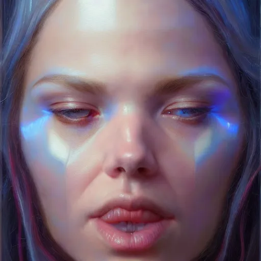 Prompt: blind muse by donato giancola, fantasy, photorealistic, octane render, unreal engine, dynamic lighting, cute face, beautiful girl, beautiful, wlop, cute, perfect factions, perfect woman, trending on artstation, poster, volumetric lighting, very detailed faces, 4 k, award winning