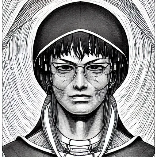 Image similar to portrait of Daniel Trejo as church nun, intricate, highly detailed, artstation, manga illustration by Kentaro Miura