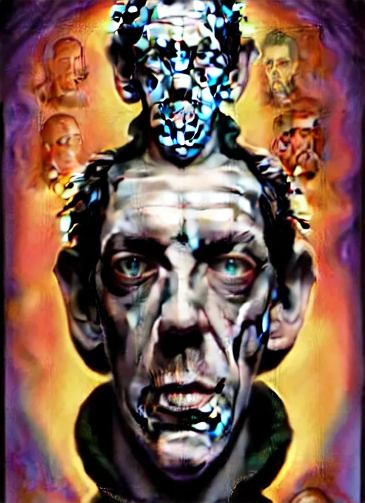 Image similar to lovecraft lovecraftian portrait of hugh laurie, pixar style, by tristan eaton stanley artgerm and tom bagshaw.