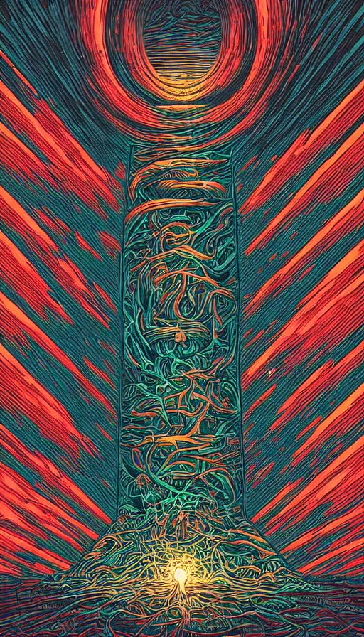 Prompt: The end of an organism, by Dan mumford,