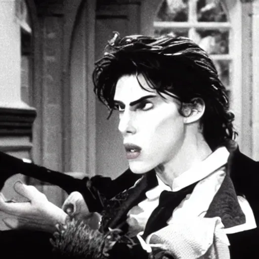 Image similar to a film still of jonathan joestar in interview with the vampire(1994)