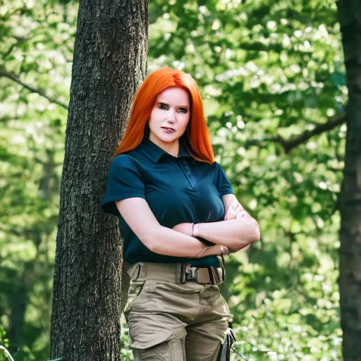 Image similar to photo still of real life kim possible, 8 k, 8 5 mm f 1. 8