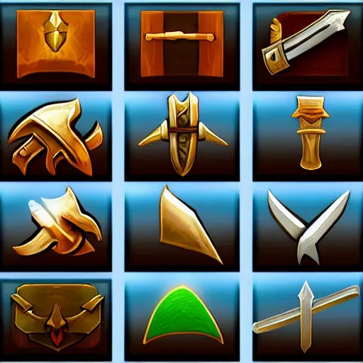 Image similar to sword icon set for a fantasy mobile game