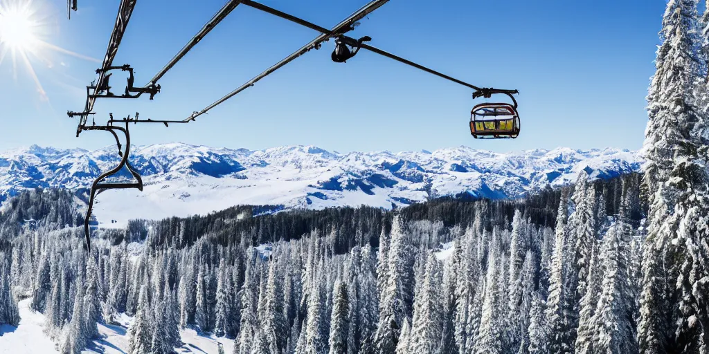 Image similar to chairlift, ski resort, mountainsat background, 4 k,