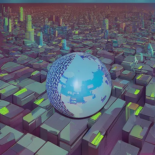 Image similar to a high - tech printer prints out the world, from the incredible printer prints out the landscapes of the city and thomas dot computers, by beeple and james gurney, trending on artstation astro