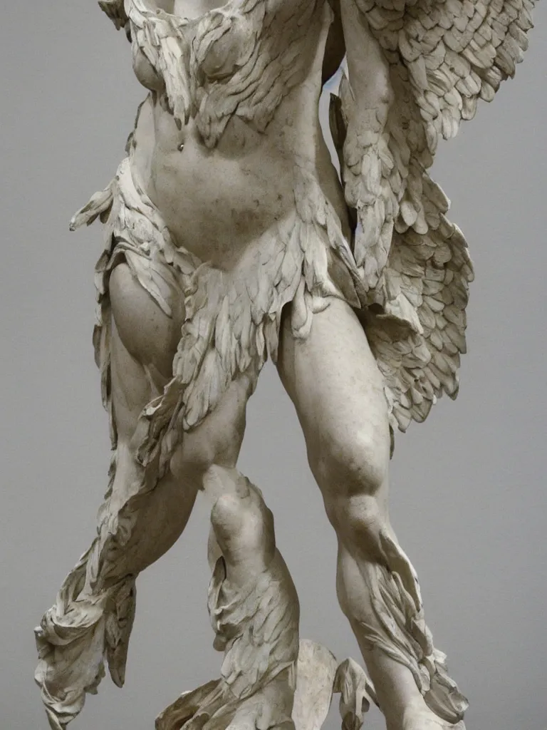 Image similar to winged victory of samothrace, sculpted by rodin