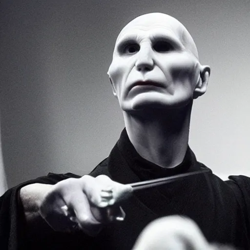 Prompt: photo of voldemort playing darts