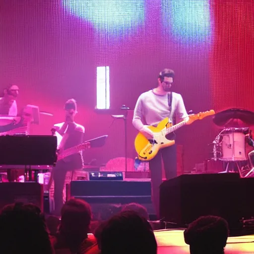 Image similar to Vulfpeck in concert. Madison Square Garden.