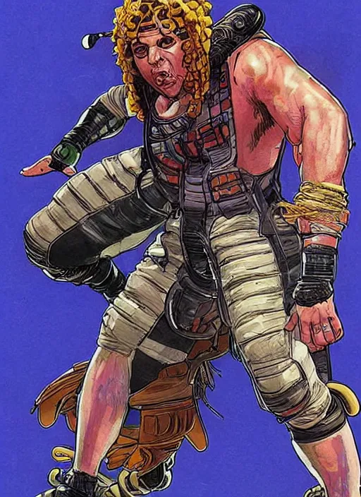 Image similar to apex legends pro wrestler. concept art by james gurney and mœbius.