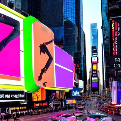 Prompt: google, neon ad in times square