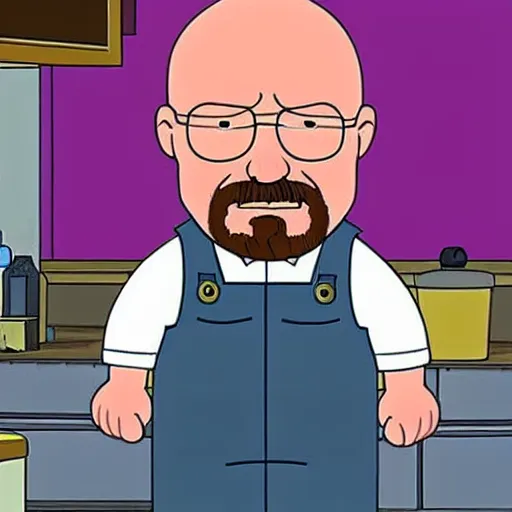 Prompt: Walter white in family guy