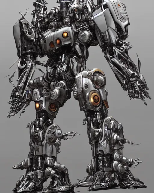 Prompt: futuristic mecha by frank franzetta, biomechanical, 4 k, hyper detailed