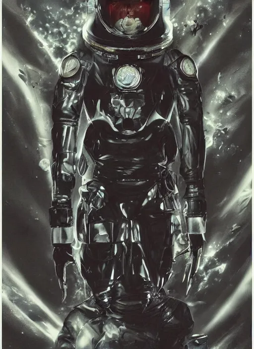 Image similar to astronauts in dark void underwater - complex and hyperdetailed technical suit. reflection and dispersion materials. rays and dispersion of light. volumetric light. f / 3 2. noise film photo. flash photography. ultra realistic, wide angle. poster by wayne barlowe, hajime sorayama aaron horkey, craig mullins