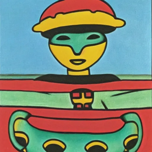 Image similar to abaporu by tarsila do amaral