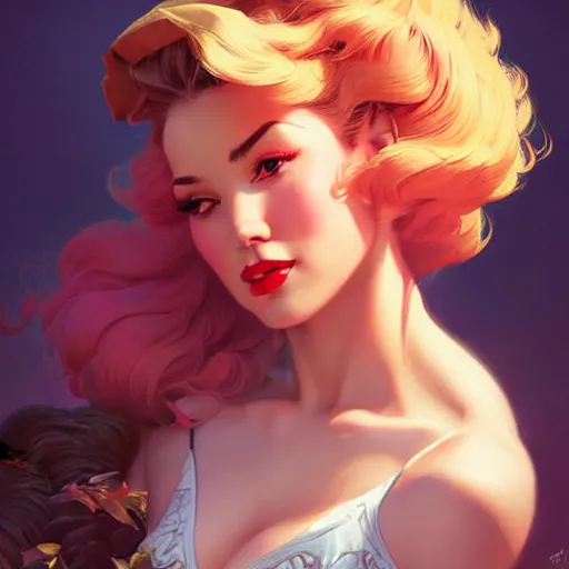 Prompt: head and shoulders portrait of VI of League of Legends, illustration, medium shot, intricate, elegant, highly detailed, digital art, sharp lines, ffffound, art by Gil Elvgren and Fernanda Suarez and Greg Manchess and Sachin Teng