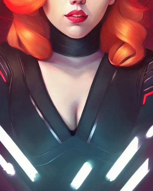 Image similar to a portrait of scarlett johansson black widow, art by lois van baarle and loish and ross tran and rossdraws and sam yang and samdoesarts and artgerm, digital art, highly detailed, intricate, sharp focus, trending on artstation hq, deviantart, unreal engine 5, 4 k uhd image