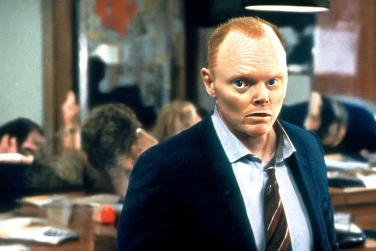 Image similar to a film still of Bill burr in patriot games, high quality