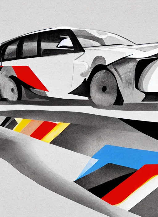 Image similar to abstract advertising illustration for bmw