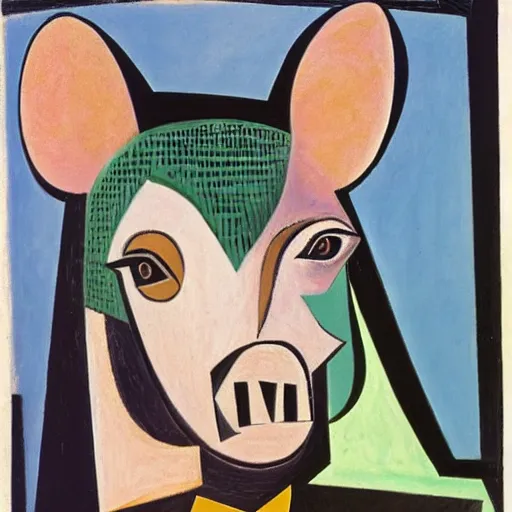 Prompt: portrait of pablo picasso as a pig