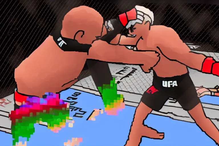 Prompt: nyan cat in the ufc