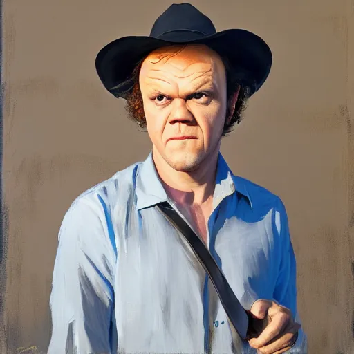 Prompt: greg manchess portrait painting of john c reilly, medium shot, asymmetrical, profile picture, organic painting, sunny day, matte painting, bold shapes, hard edges, street art, trending on artstation, by huang guangjian and gil elvgren and sachin teng