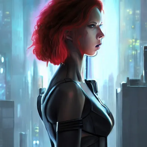 Image similar to black widow in a cyberpunk world, artstation hall of fame gallery, editors choice, #1 digital painting of all time, most beautiful image ever created, emotionally evocative, greatest art ever made, lifetime achievement magnum opus masterpiece, the most amazing breathtaking image with the deepest message ever painted, a thing of beauty beyond imagination or words