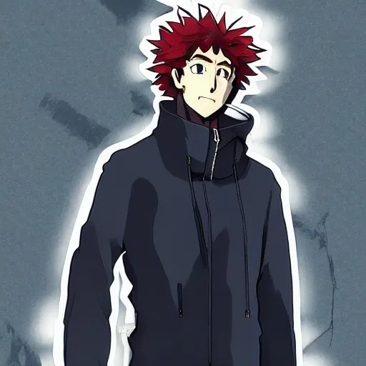 Image similar to spike spiegel wearing techwear, anime