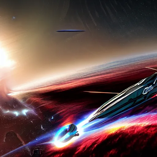 Image similar to warp speed ahead, epic digital art, concept art, 4k ultra