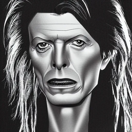 Prompt: illustration of david bowie from the labyrinth