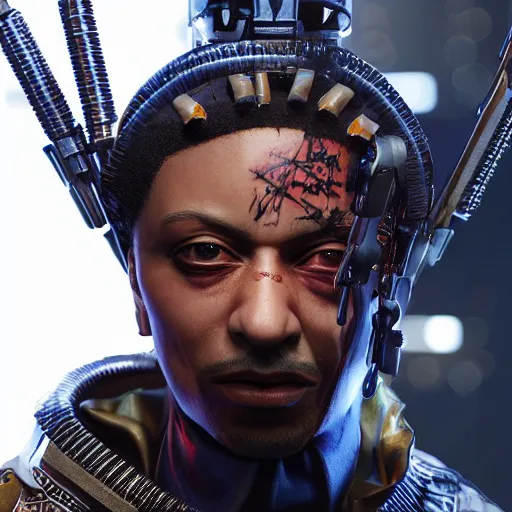 Prompt: 2 1 savage, 1 / 6 katsuya terada, cyberpunk, hyper - realistic, 4 k, unreal engine, highly detailed