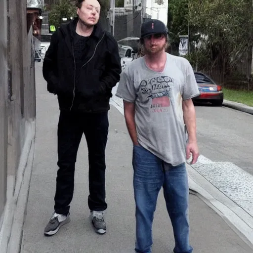 Prompt: elon musk as a homeless man