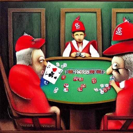 Image similar to cardinals playing poker