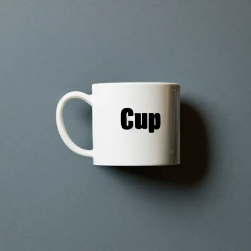 Image similar to a cup with the word'crumb'on it