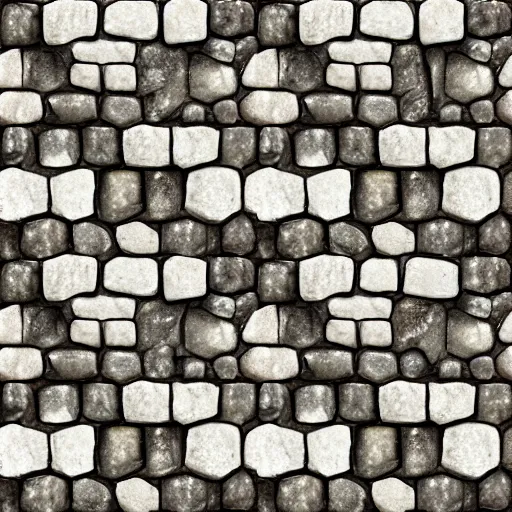 Prompt: cobblestone texture with flat lighting and no shadows