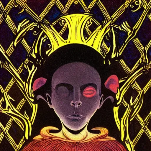 Prompt: the bone crown, by leo and diane dillon, dramatic lighting, god rays, smooth, sharp focus, highly detailed