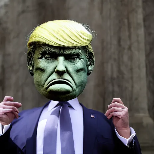 Prompt: donald trump in a straightjacket wearing hannibal mask