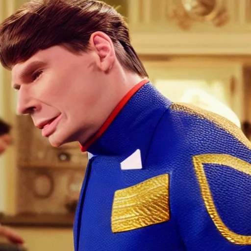 Image similar to Live Action Still of Jerma985 in Austin Powers, real life, hyperrealistic, ultra realistic, realistic, highly detailed, epic, HD quality, 8k resolution, body and headshot, film still