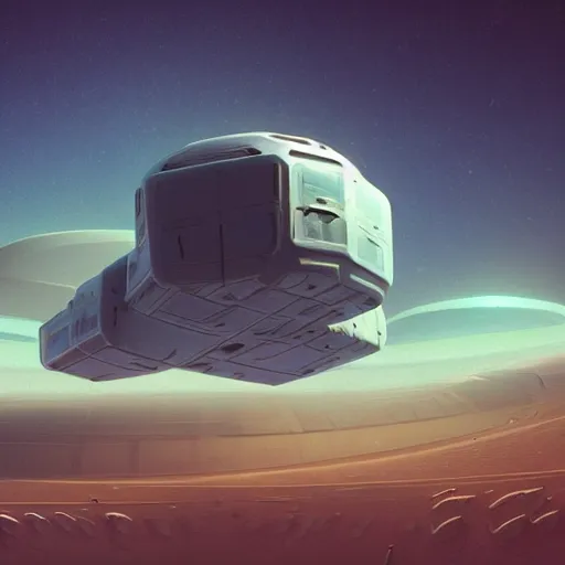 Image similar to an artist's rendering of a cubical space ship, concept art by beeple, cgsociety, space art, concept art, sci - fi, reimagined by industrial light and magic