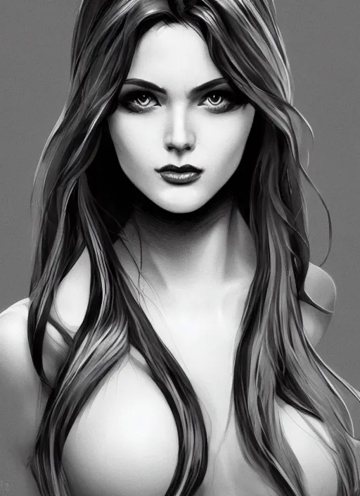 Image similar to headshot of a beautiful woman in black and white, art by diego fazio and diegoKoi and oscar Ukono, concept art, sharp focus, artgerm, 8k highly detailed