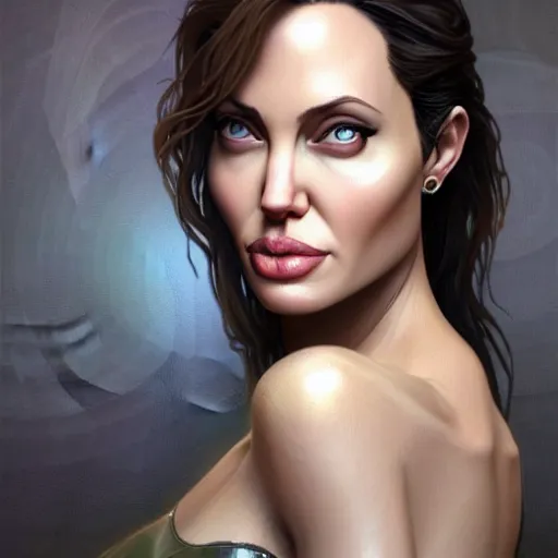 Prompt: Angelina Jolie as a sims 4 character, very detailed face, gorgeous, beautiful, intricate, highly detailed, digital painting, artstation, concept art, sharp focus, illustration, art by greg rutkowski and alphonse mucha