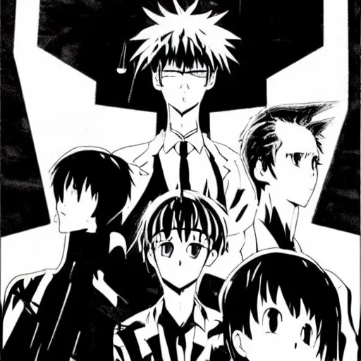 Image similar to highly detailed black and white neon genesis evangelion directed by david lynch poster eraser head