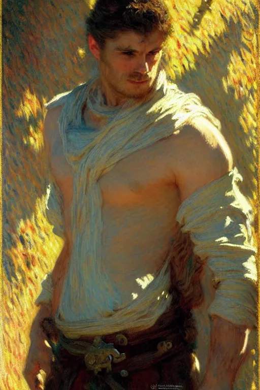 Image similar to attractive male, kawaii, game of thrones, painting by, gaston bussiere, craig mullins, j. c. leyendecker, claude monet