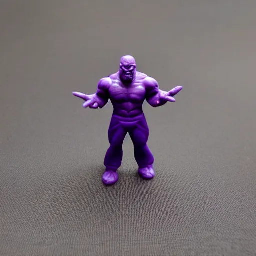 Prompt: thanos plasticine miniature