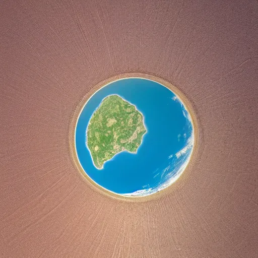 Prompt: satellite view of a flat earth from above