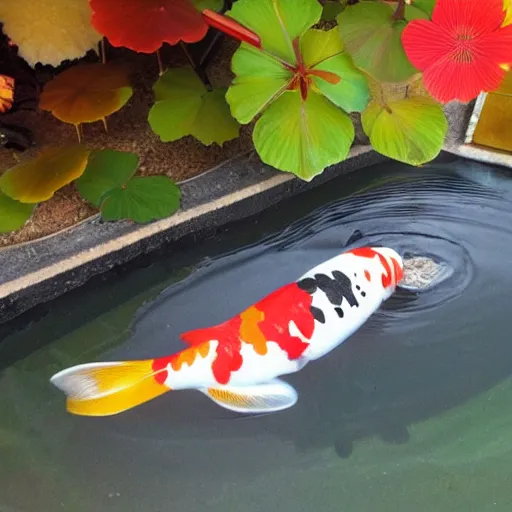 Prompt: a photo of a Japanese koi toy