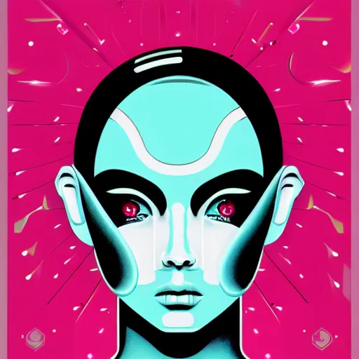 Image similar to portrait of female android by tristan eaton