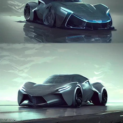 Image similar to detailed intricate digital illustration by greg rutkowski and artgerm and wlop ; 2 0 2 4 concept car, sharp, smooth, editorial photograph, led headlights and sleek design