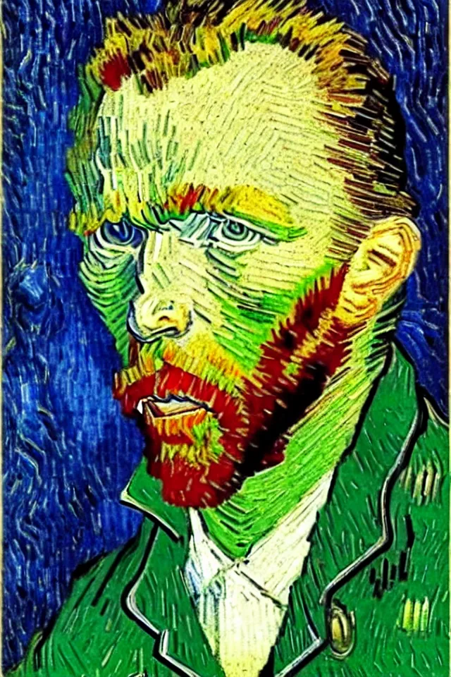 Image similar to winking self - portrait of van gogh